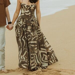 Bardot Estie Anima Print Brown Maxi Dress